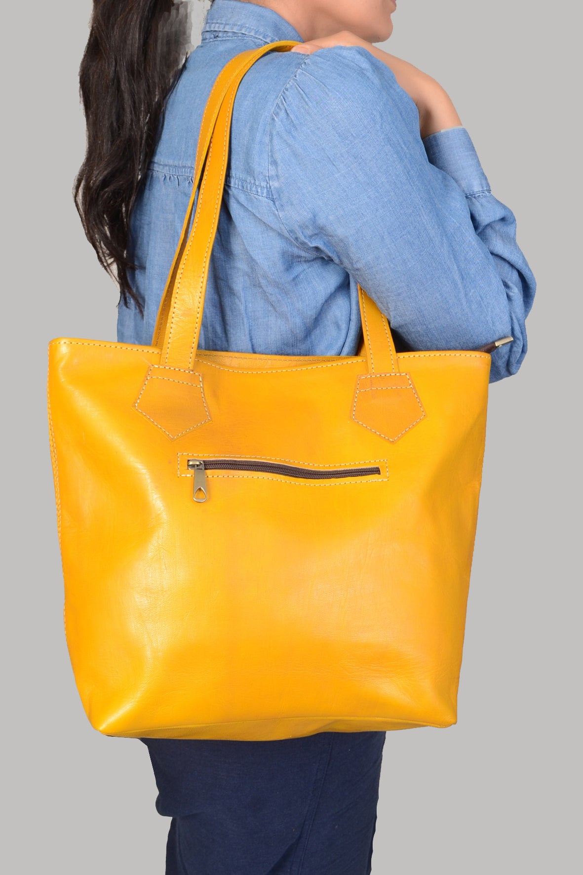 Olivia Leather Tote Bag