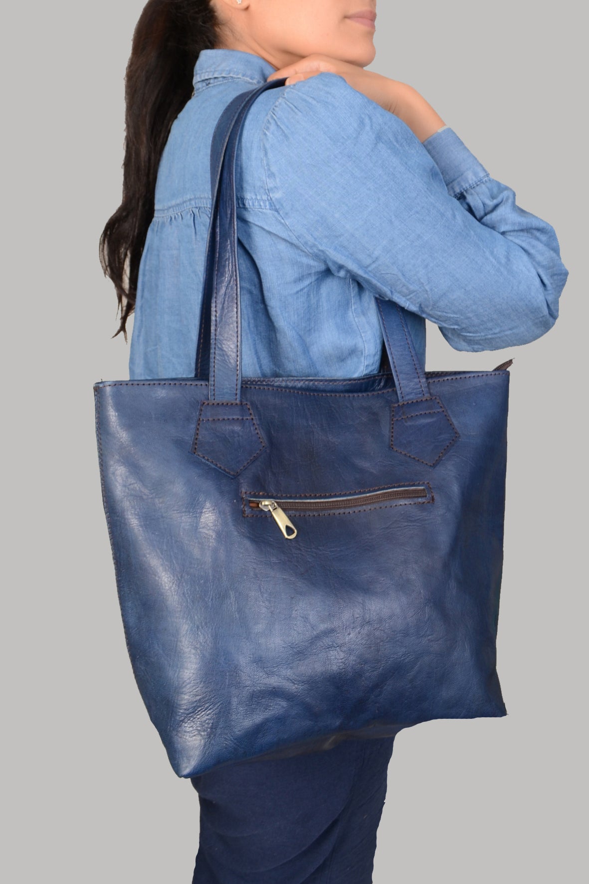 Olivia Leather Tote Bag