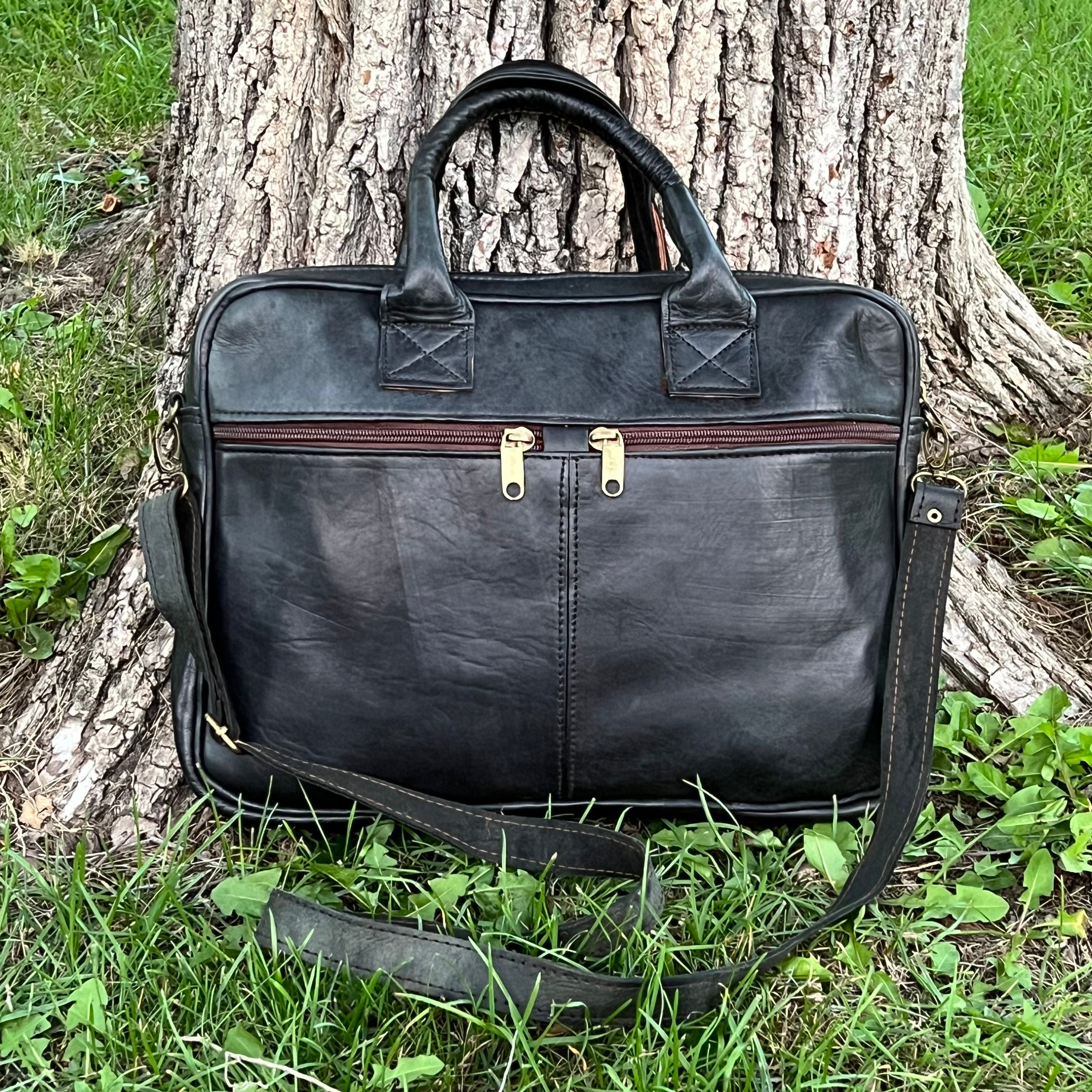 Lincoln Leather Briefcase Messenger Bag