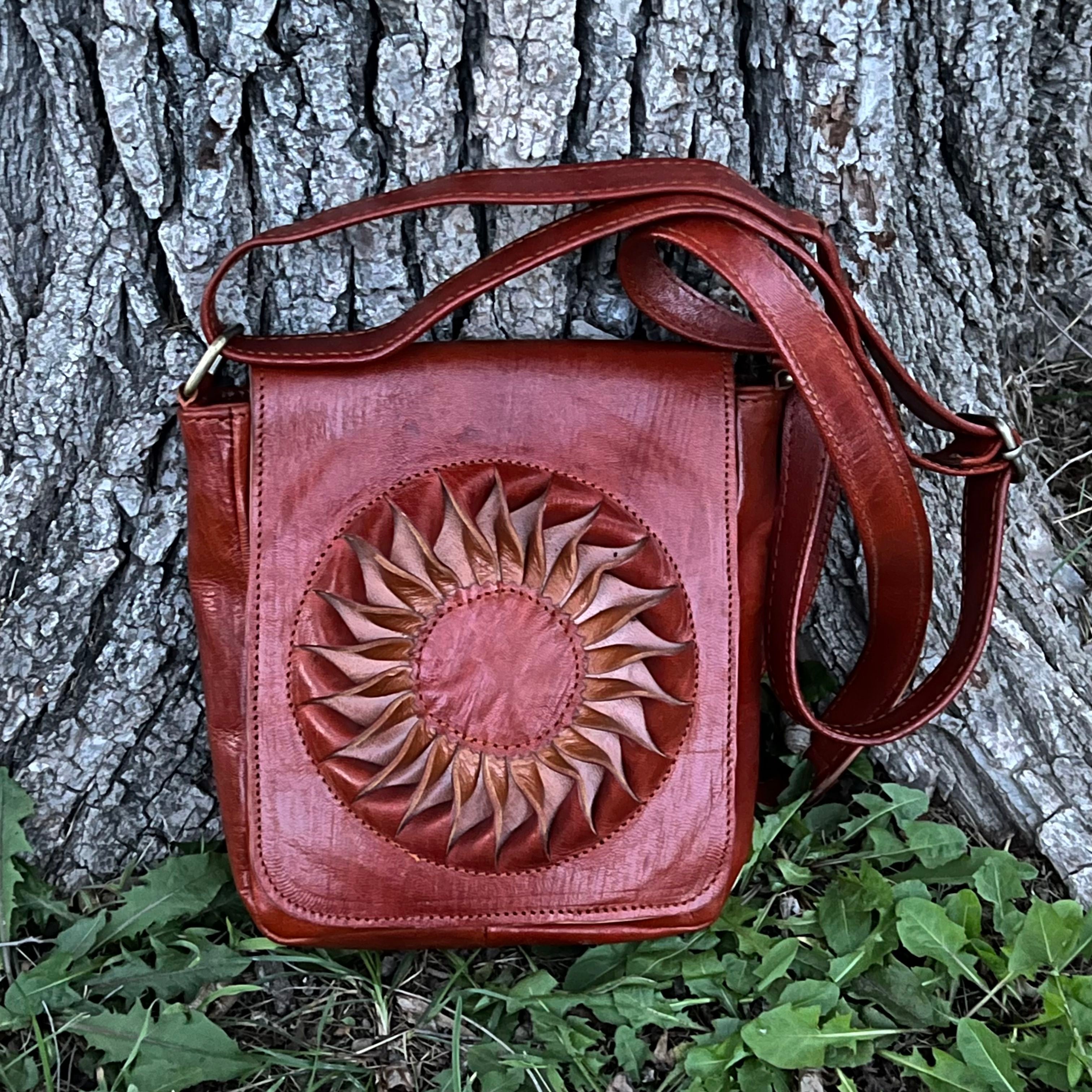 Roman Leather Crossbody Bag