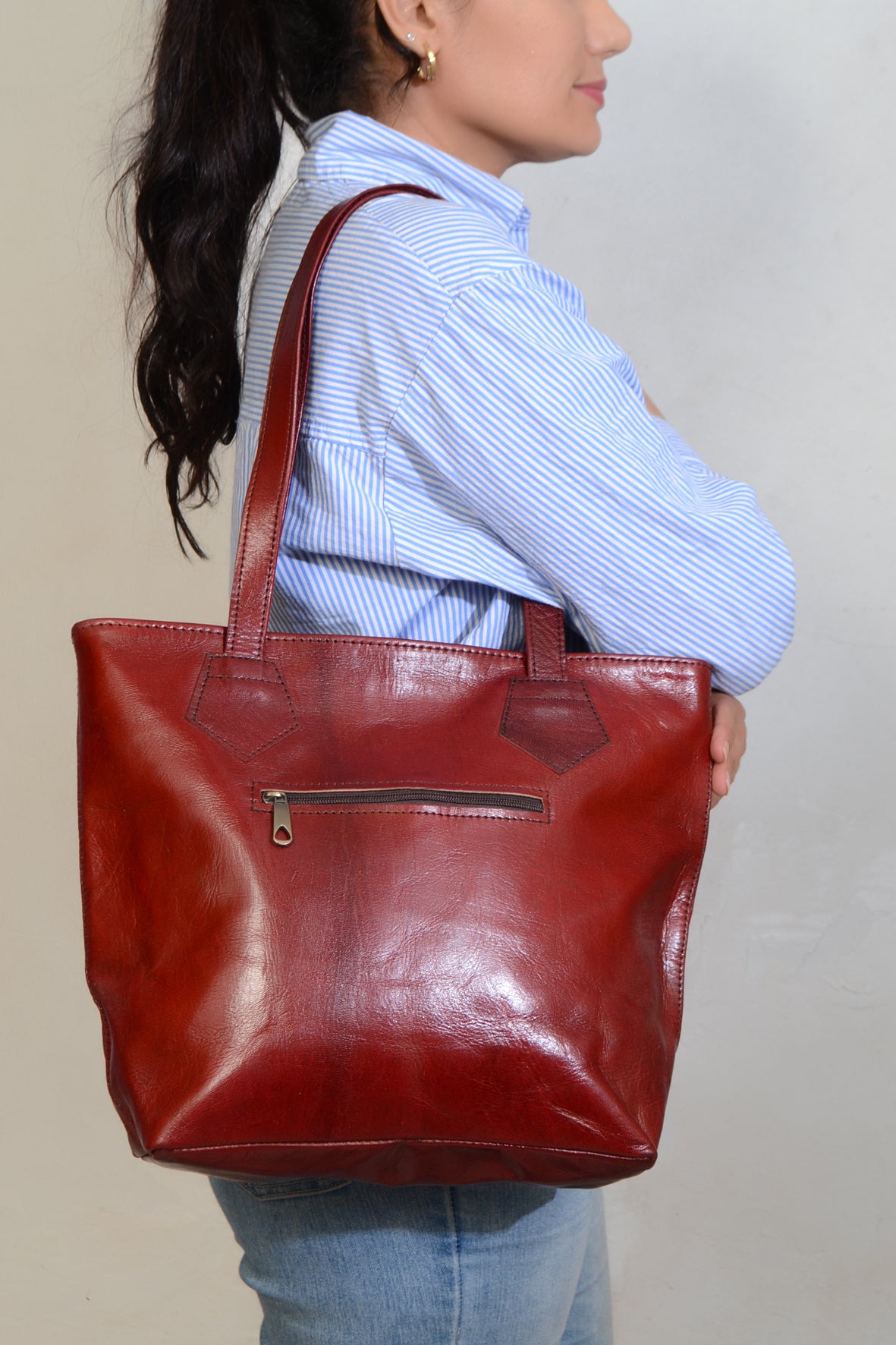Olivia Leather Tote Bag