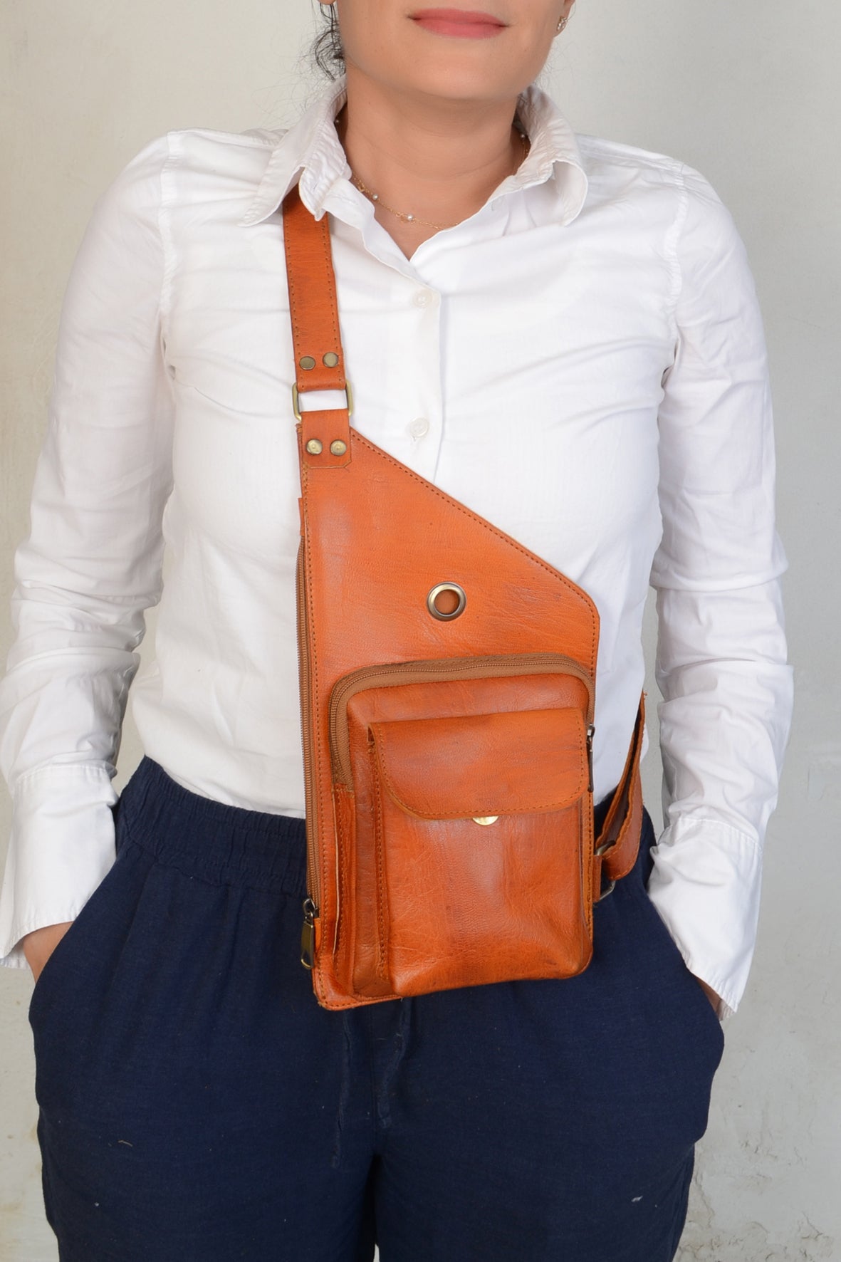 Atlas Leather Sling Crossbody Bag