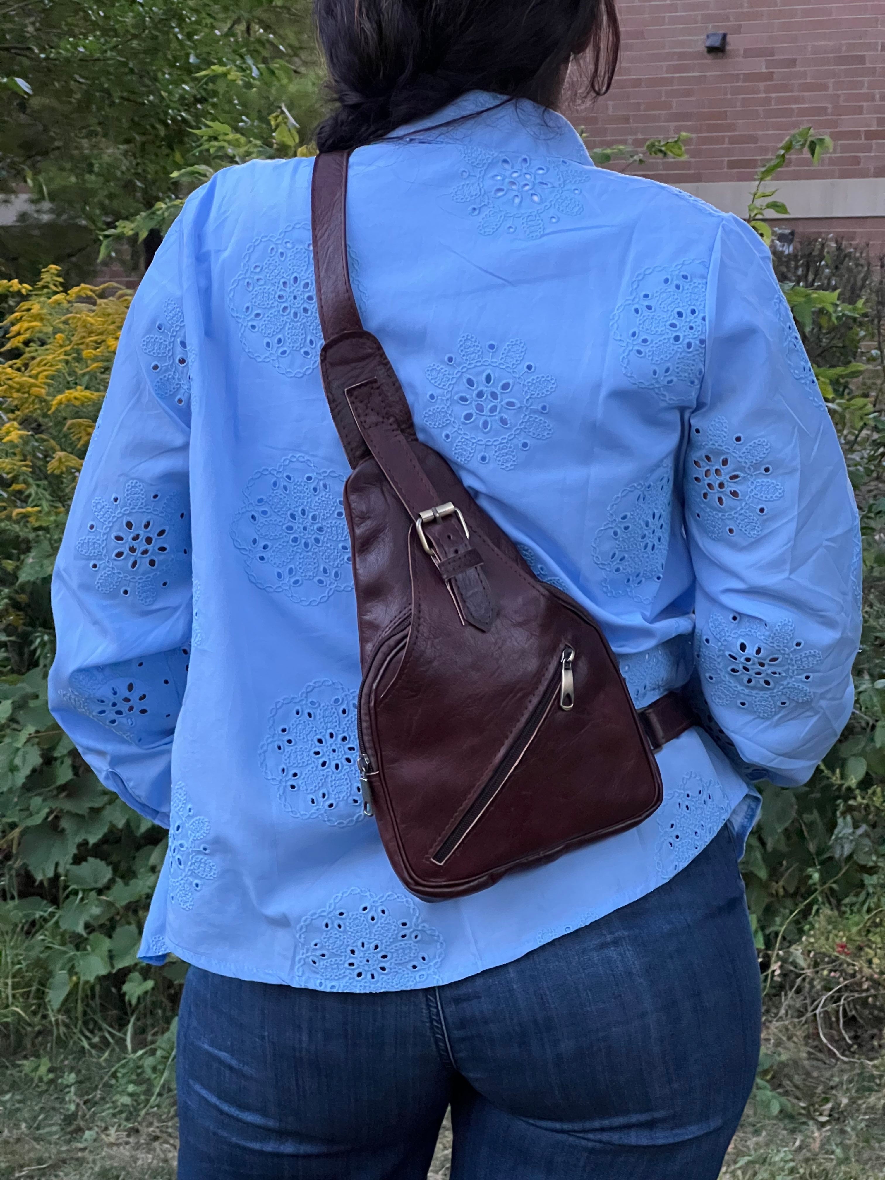 Theo Leather Sling Crossbody Bag