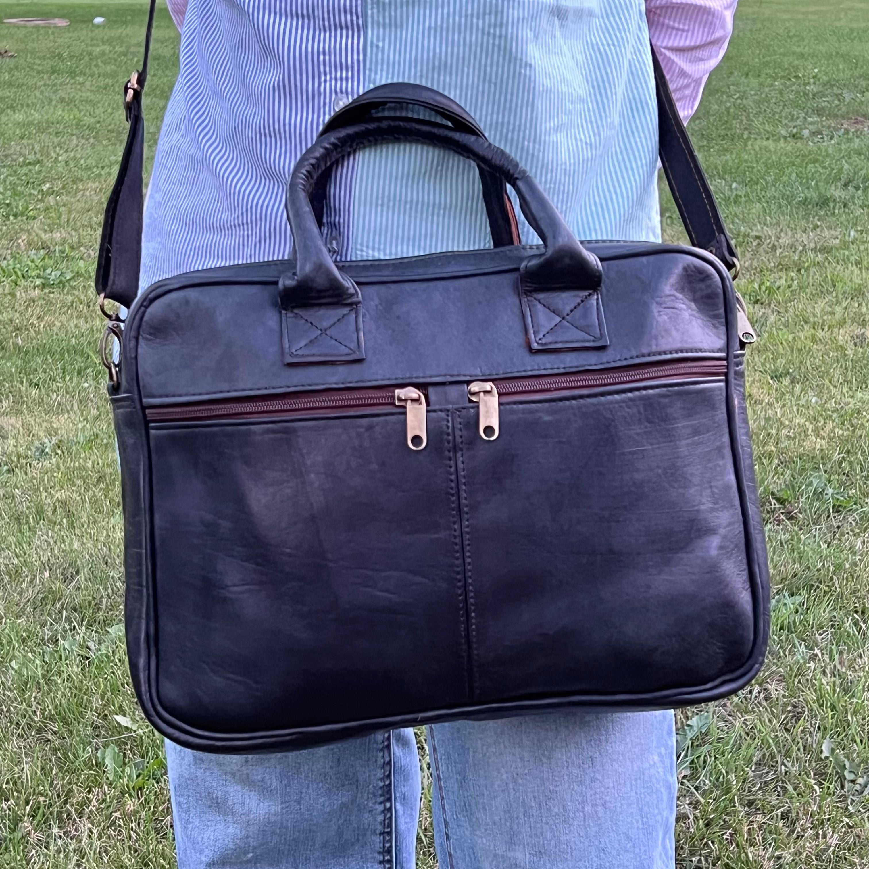 Lincoln Leather Briefcase Messenger Bag
