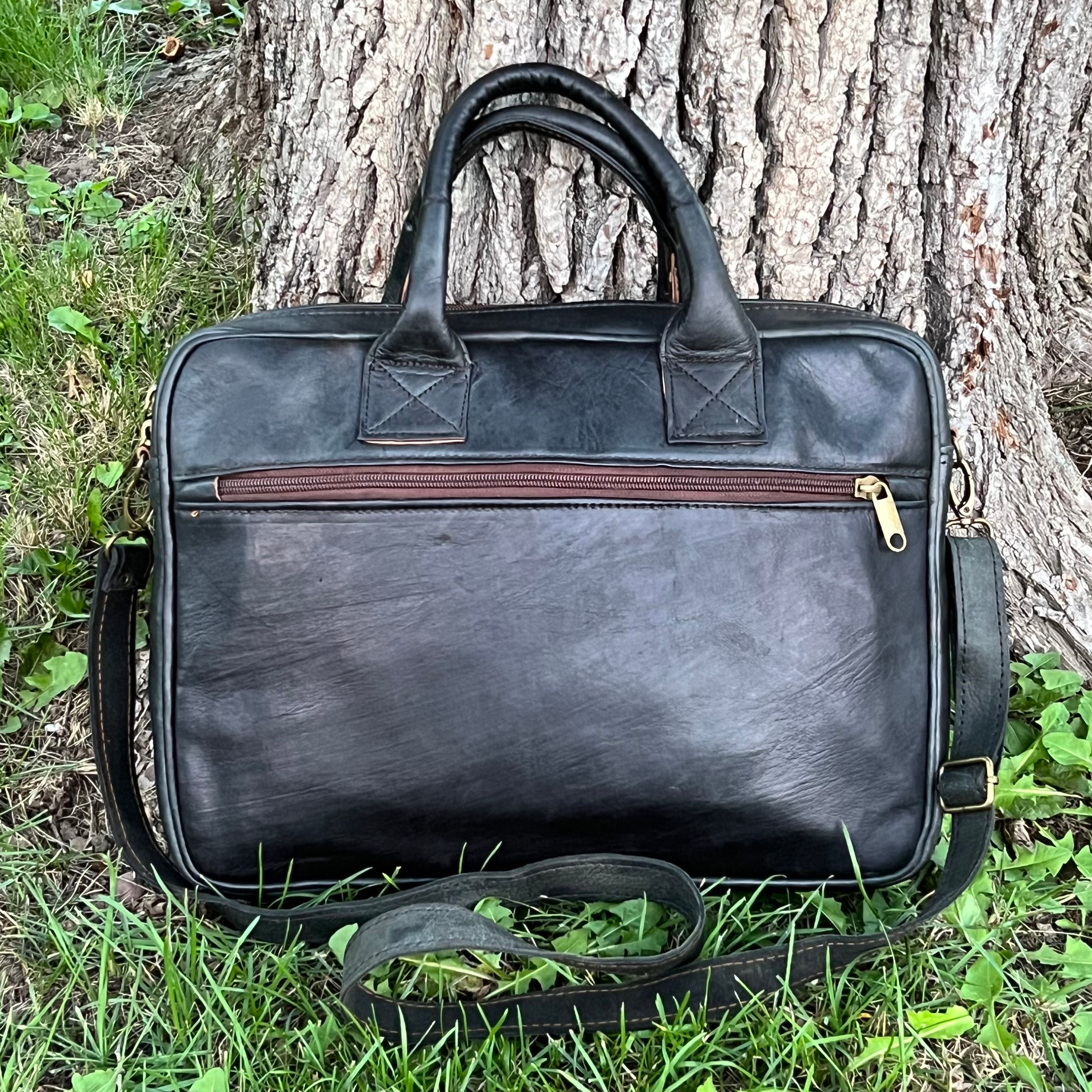 Lincoln Leather Briefcase Messenger Bag