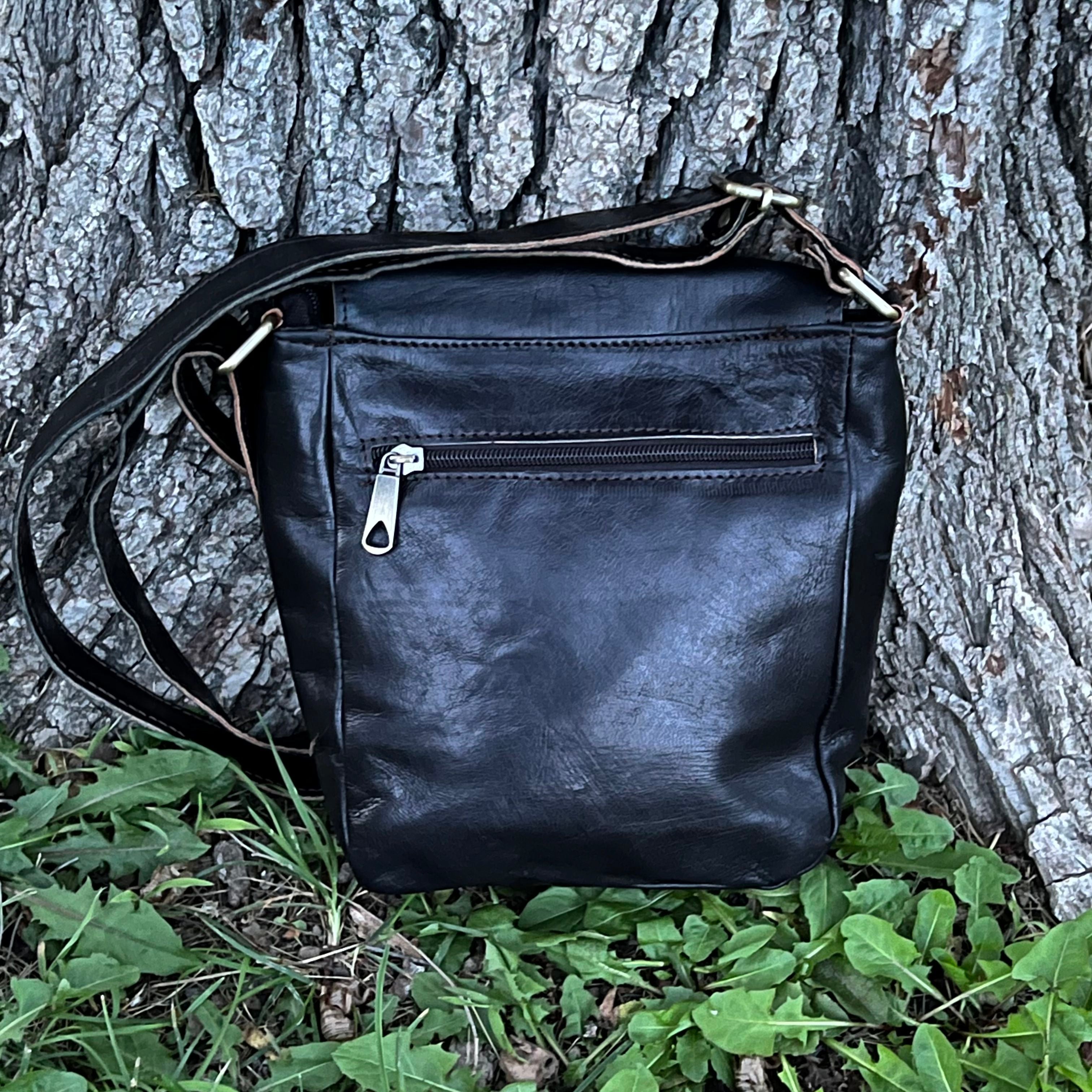 Roman Leather Crossbody Bag