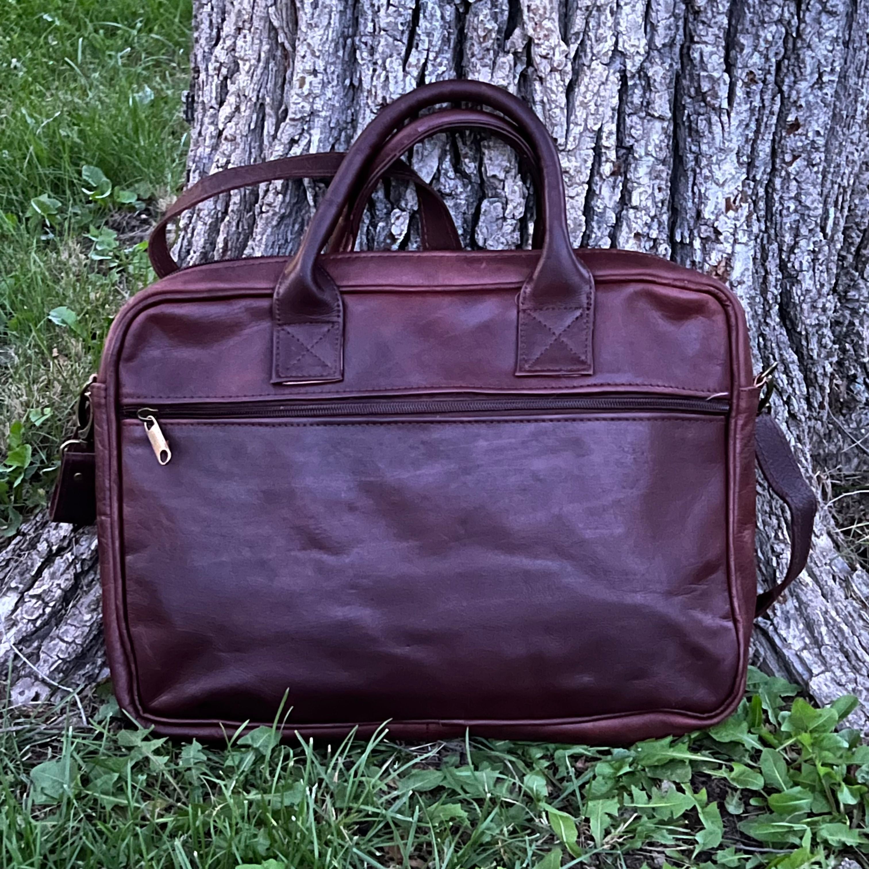 Lincoln Leather Briefcase Messenger Bag