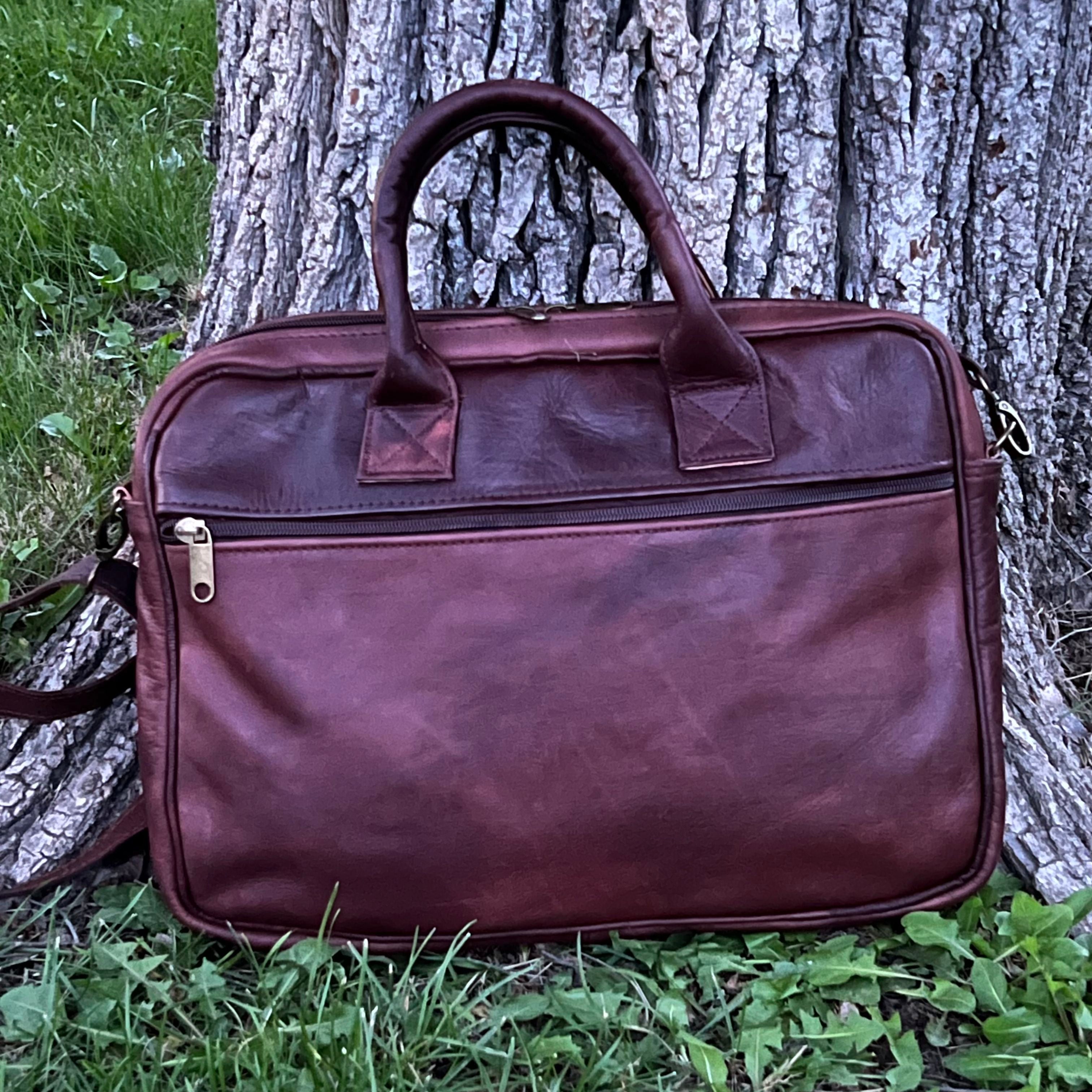Lincoln Leather Briefcase Messenger Bag