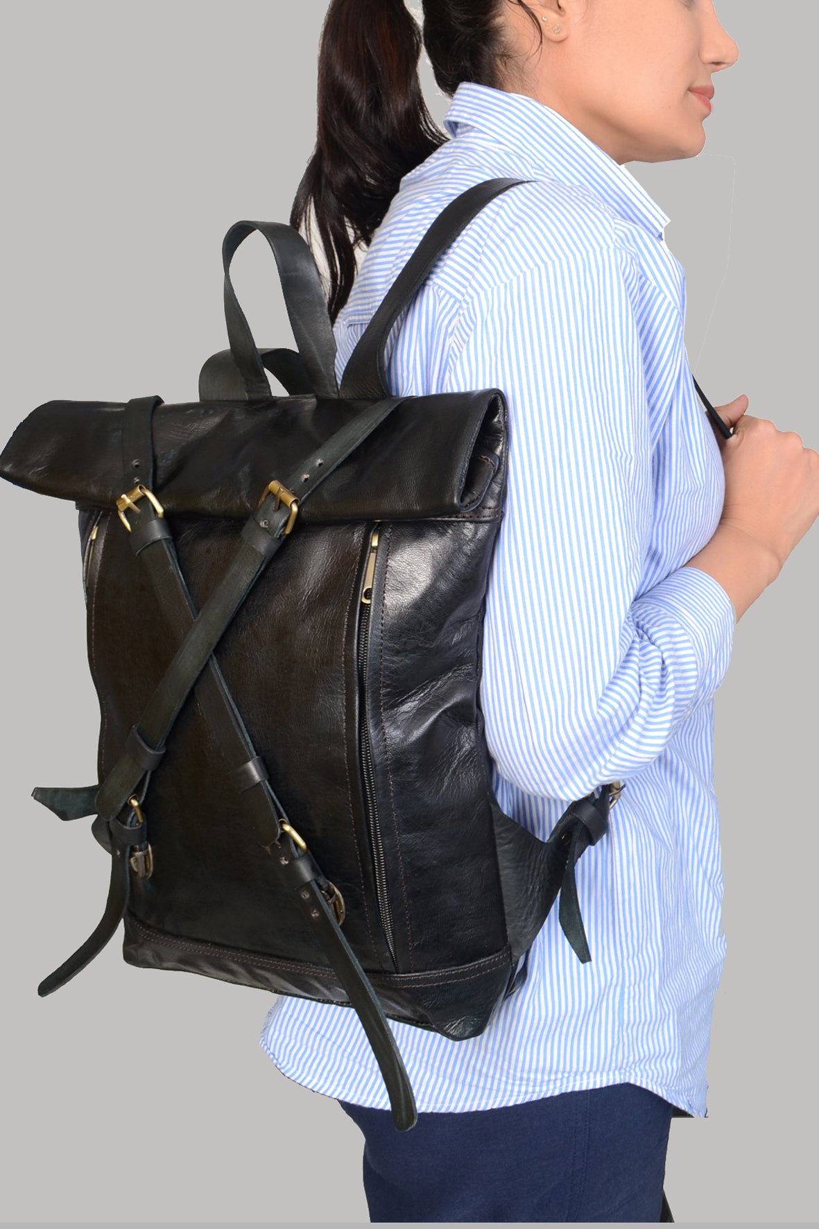 Grec Leather Backpack