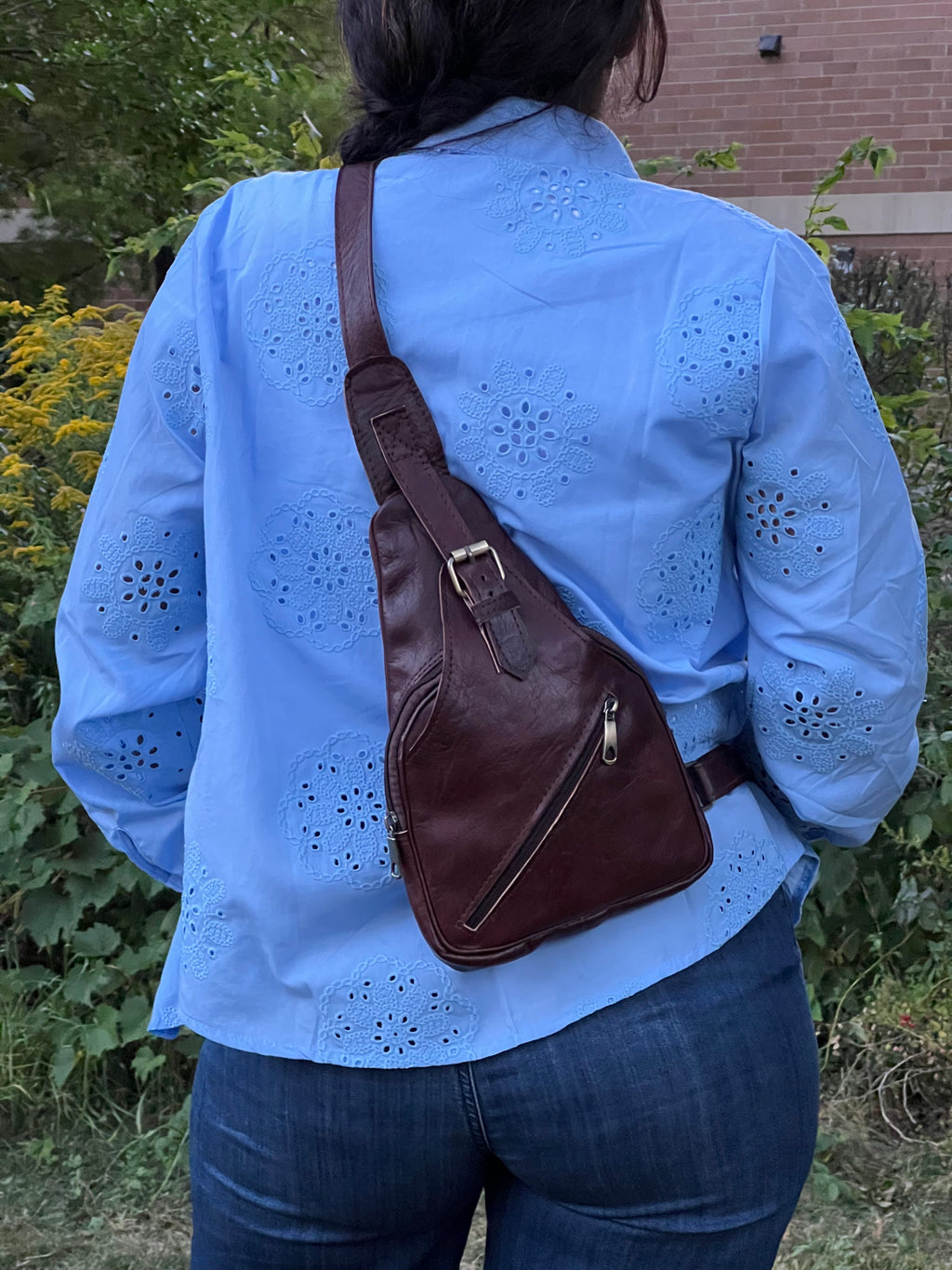 Theo Leather Sling Crossbody Bag