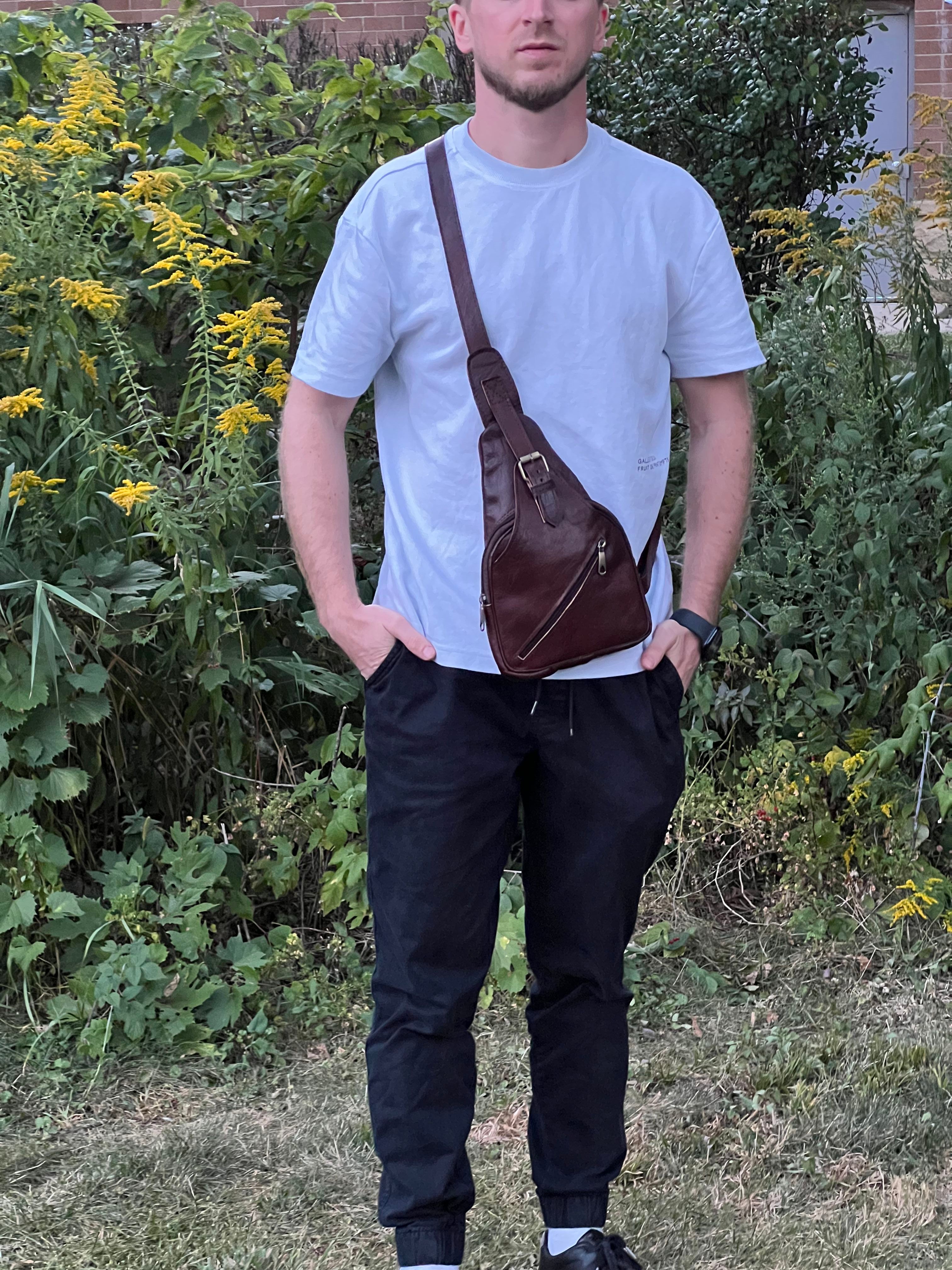 Theo Leather Sling Crossbody Bag