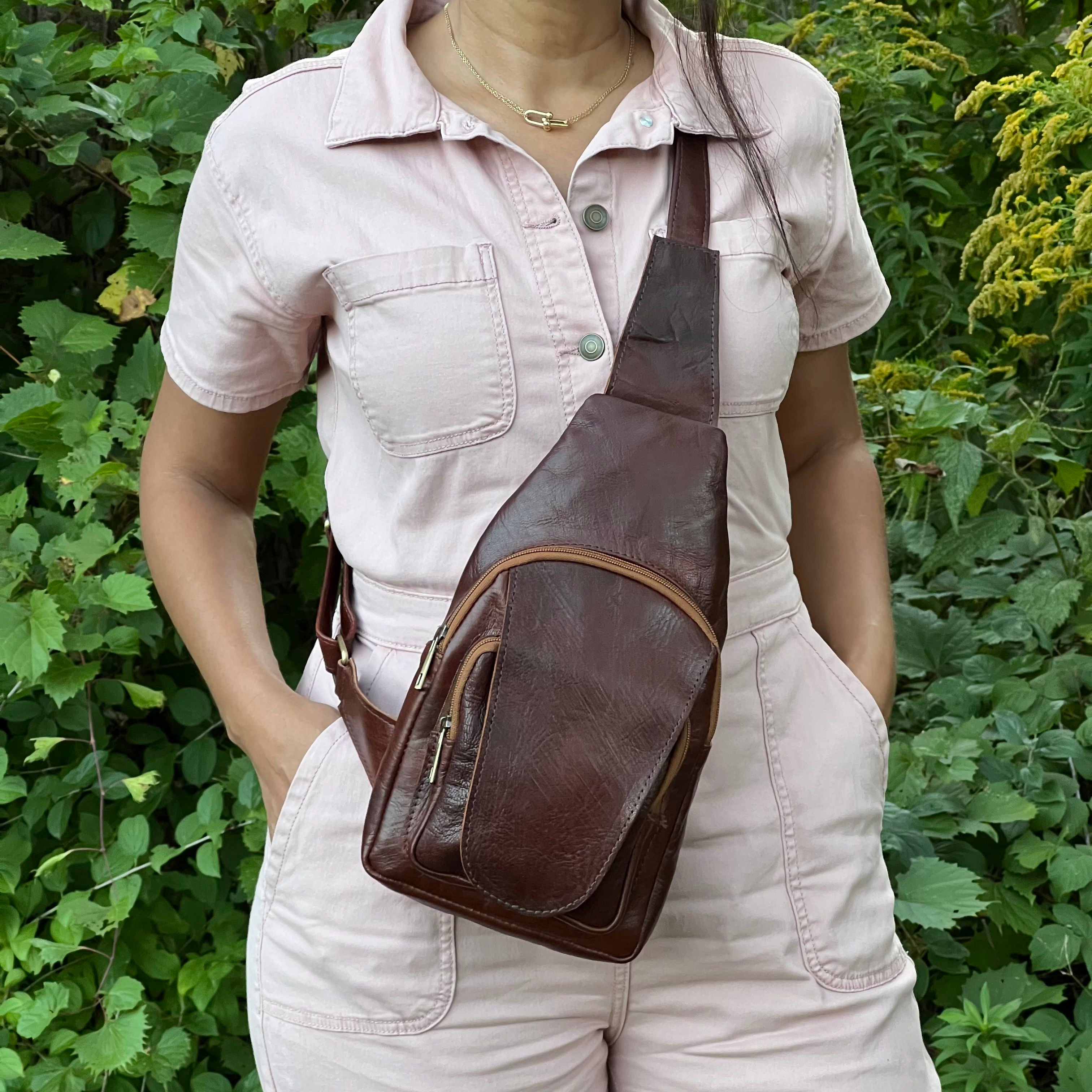 Parker Leather Sling Crossbody Bag