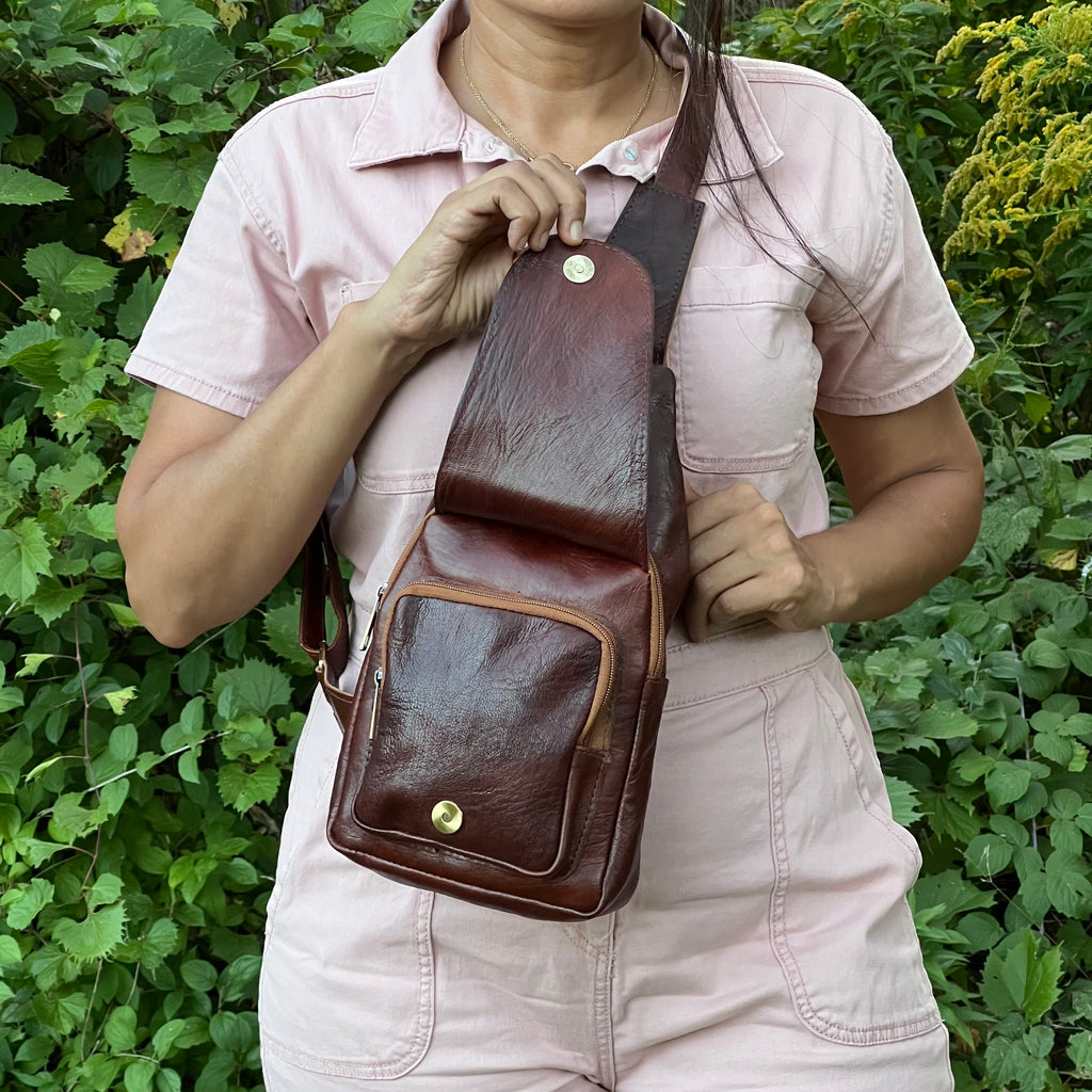 Parker Leather Sling Crossbody Bag