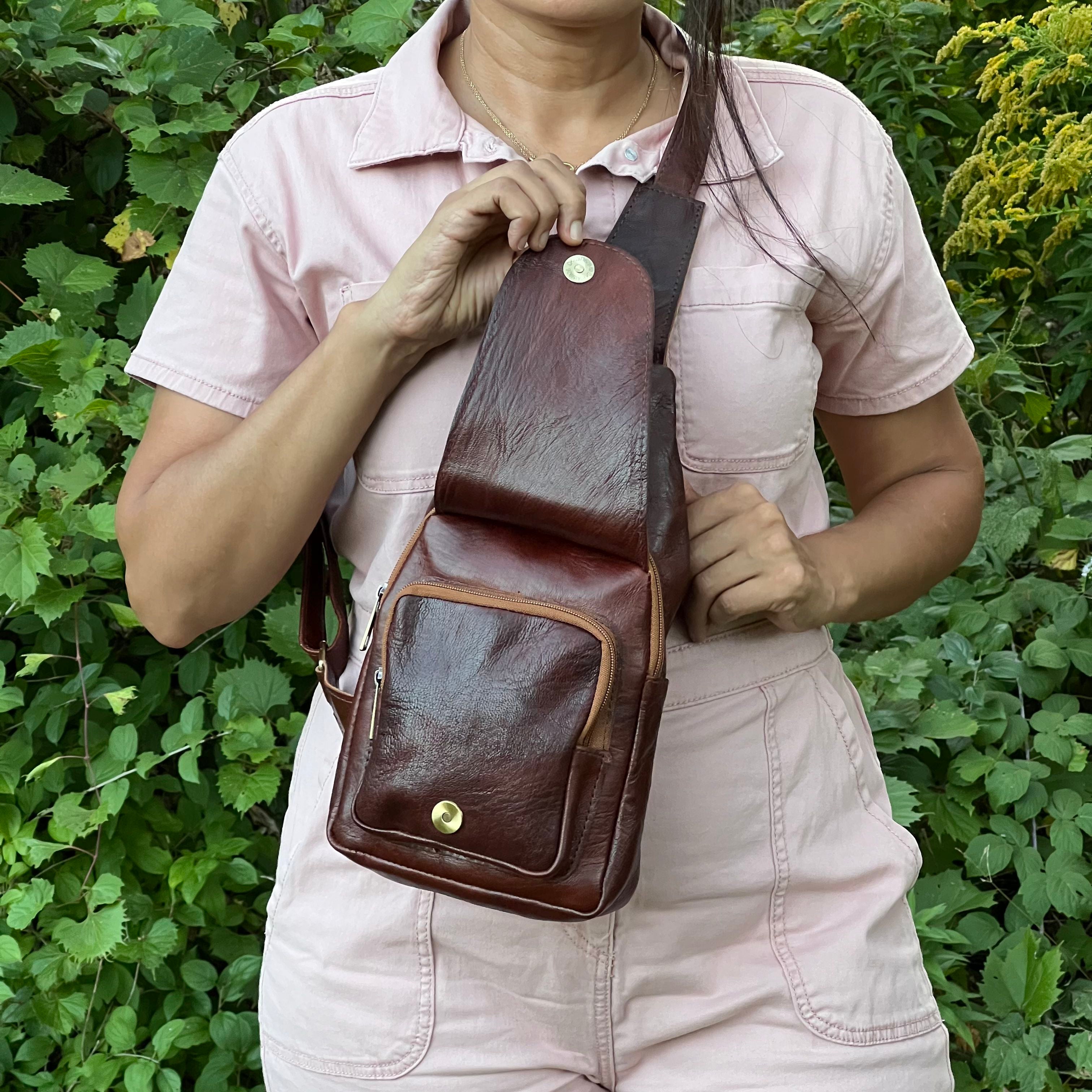 Parker Leather Sling Crossbody Bag