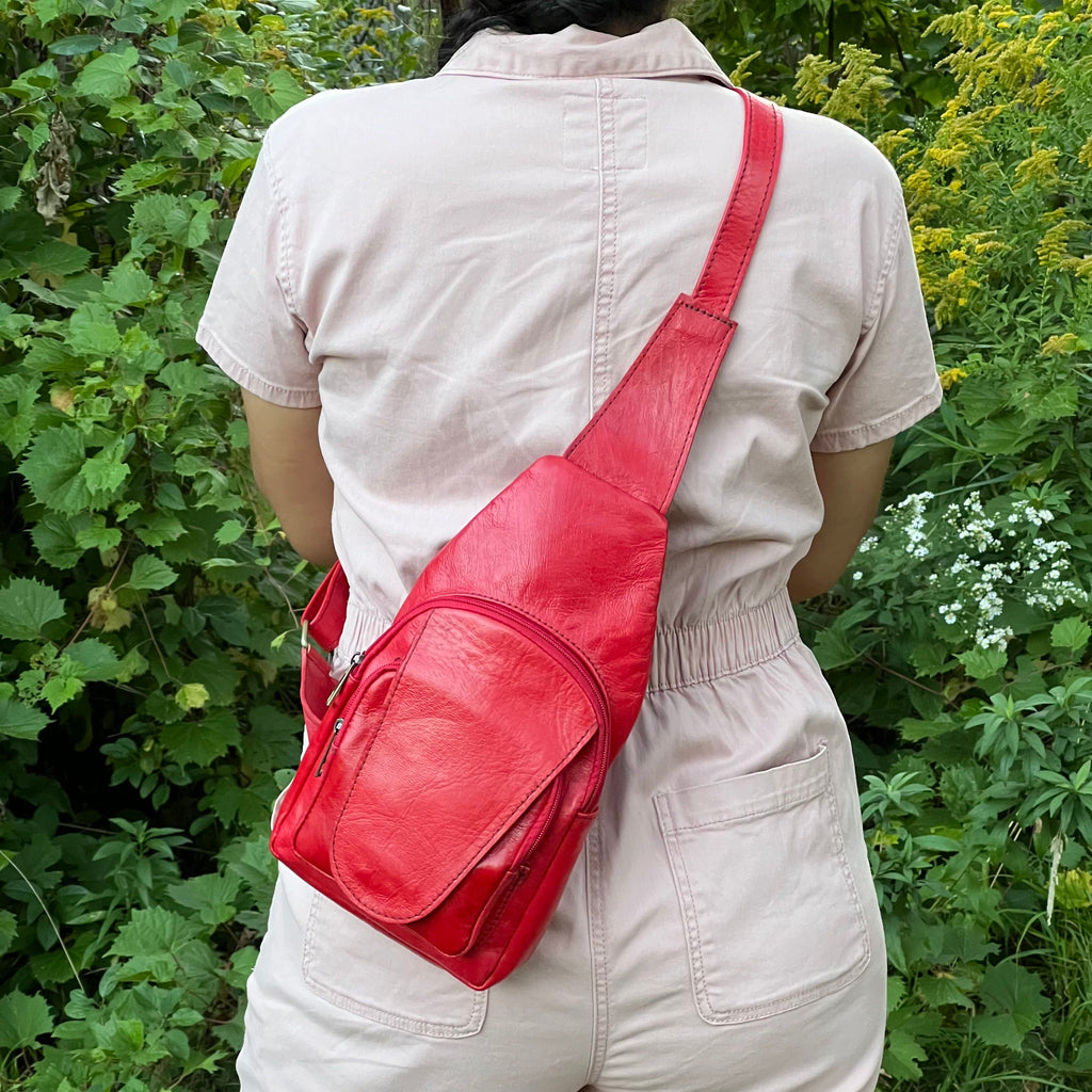 Parker Leather Sling Crossbody Bag