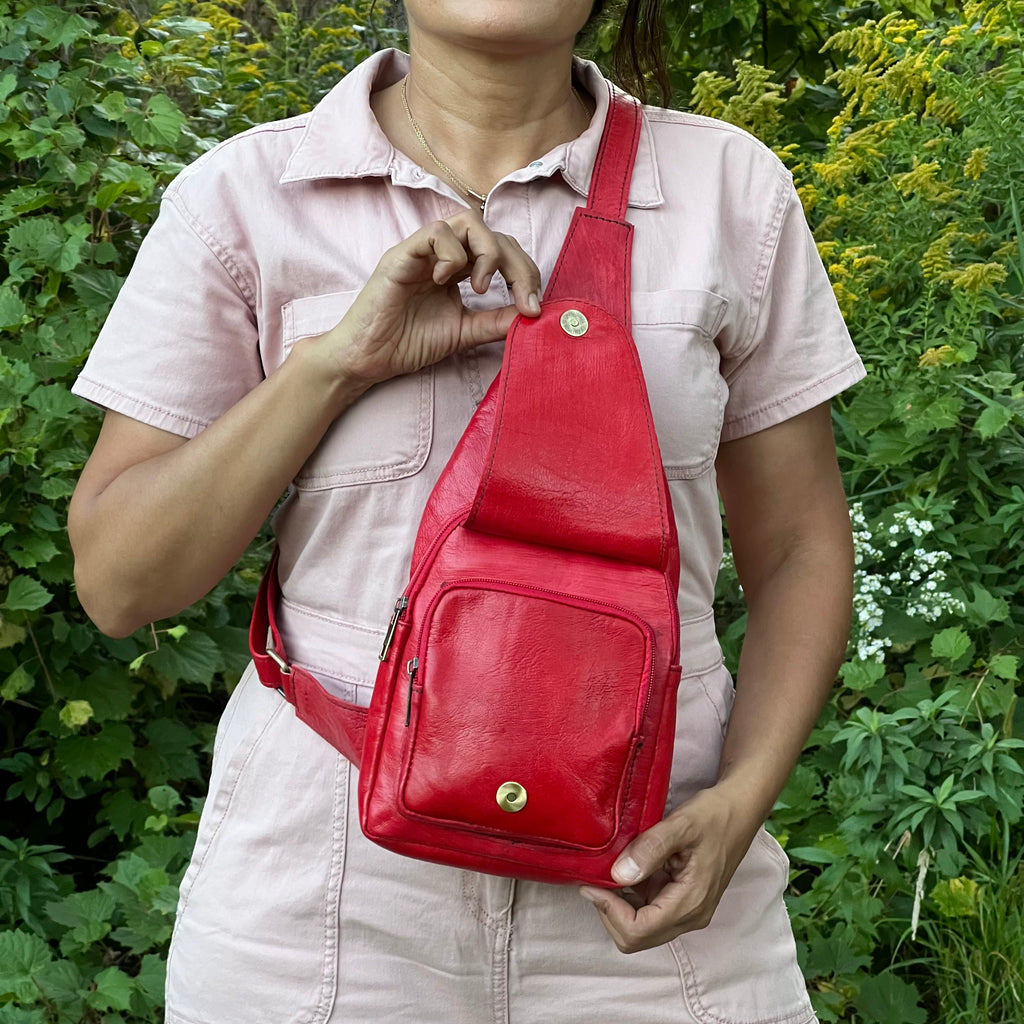 Parker Leather Sling Crossbody Bag