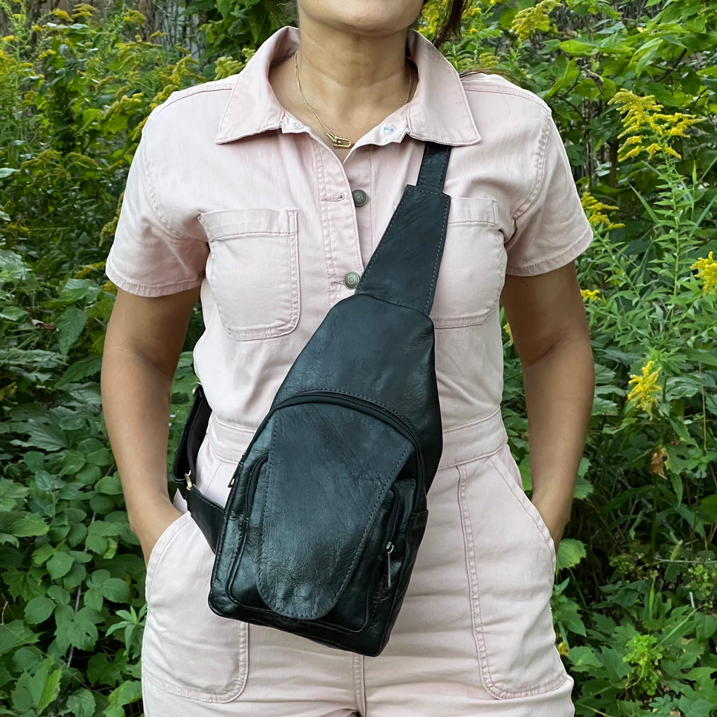 Parker Leather Sling Crossbody Bag