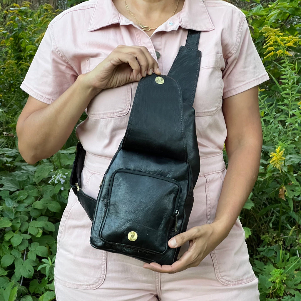 Parker Leather Sling Crossbody Bag