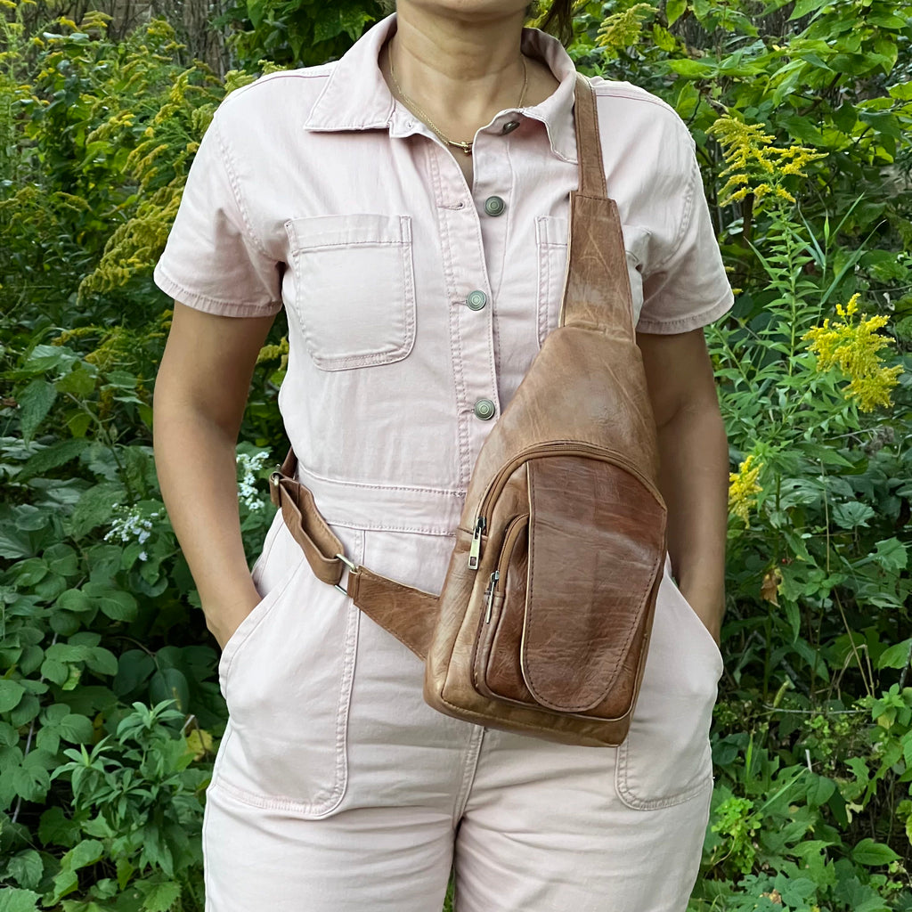 Parker Leather Sling Crossbody Bag