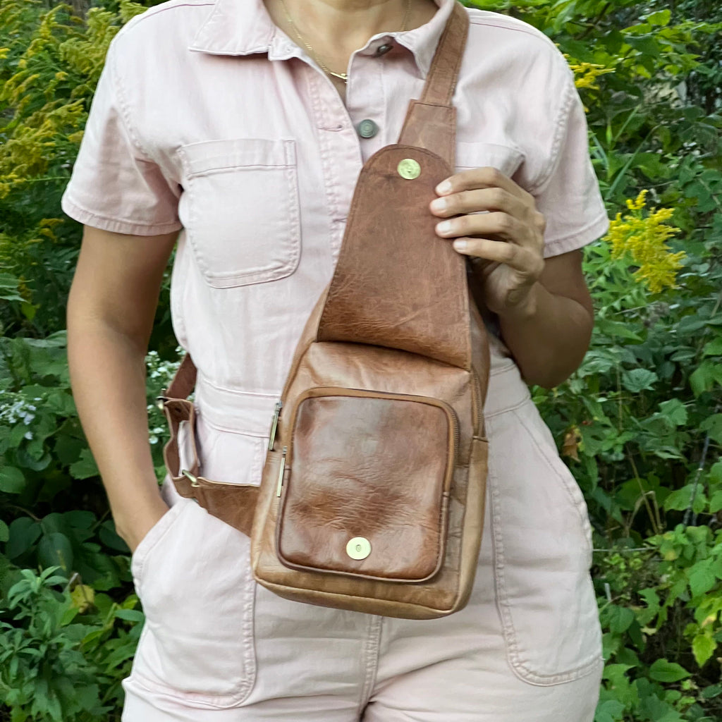 Parker Leather Sling Crossbody Bag