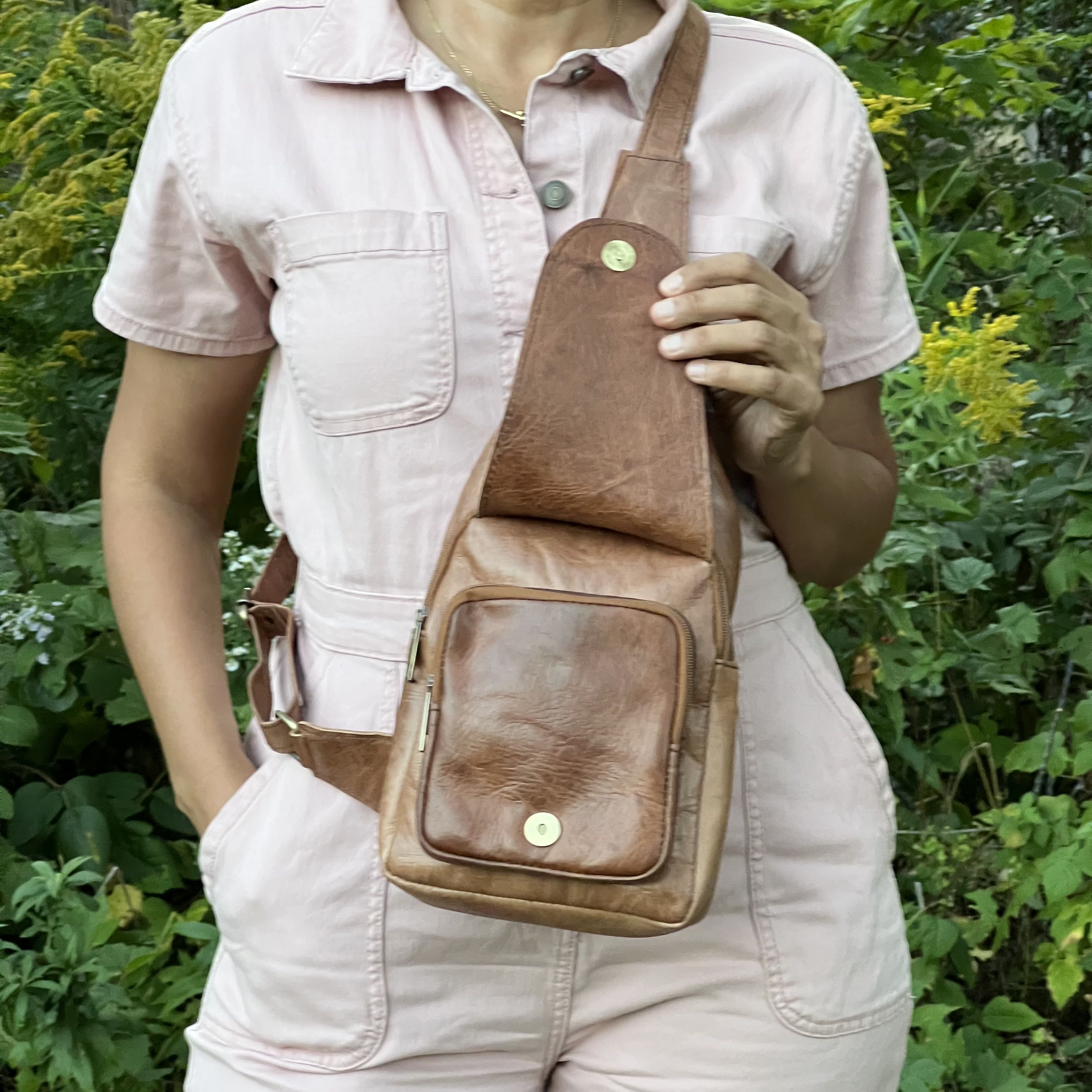 Parker Leather Sling Crossbody Bag