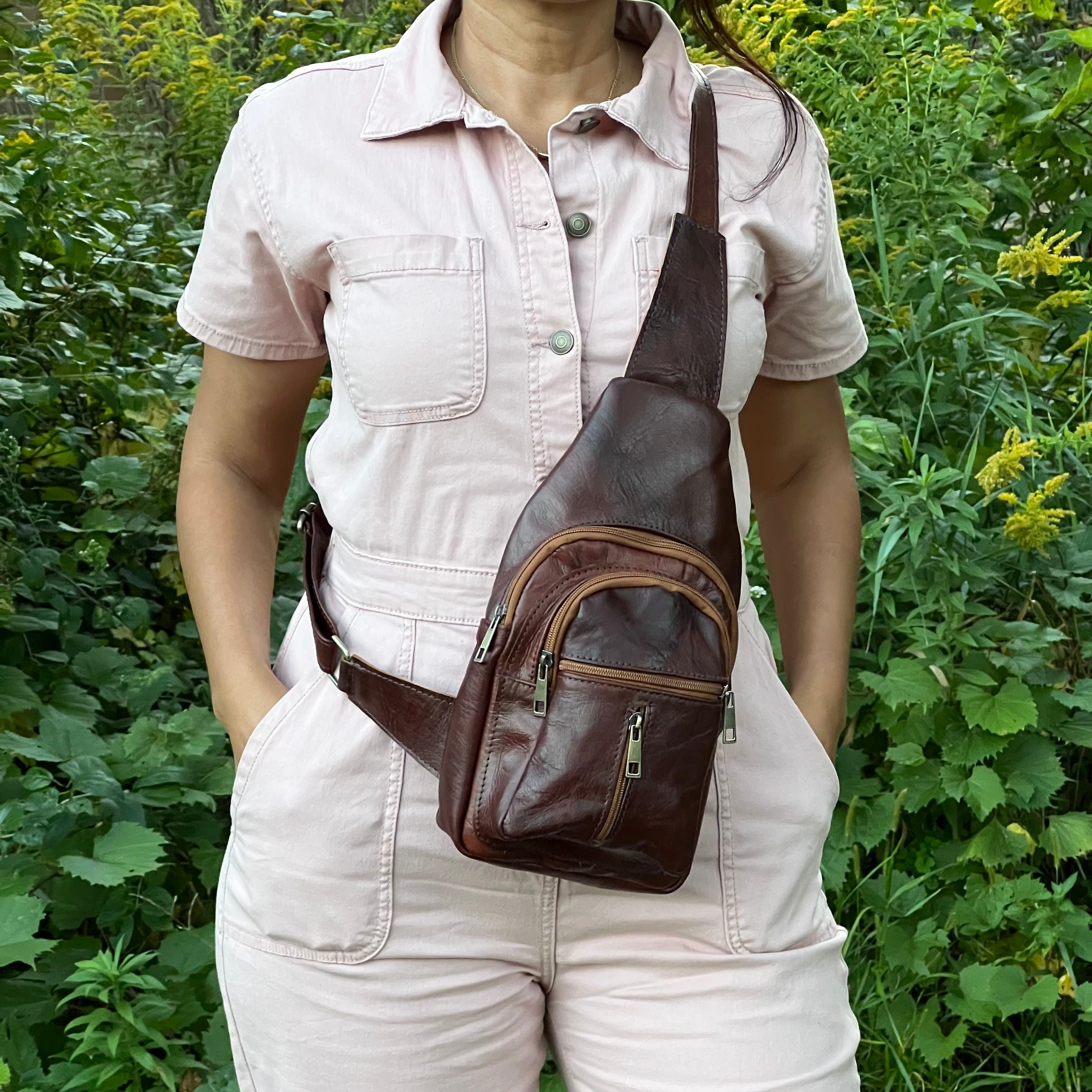 Alexis Leather Sling Crossbody Bag