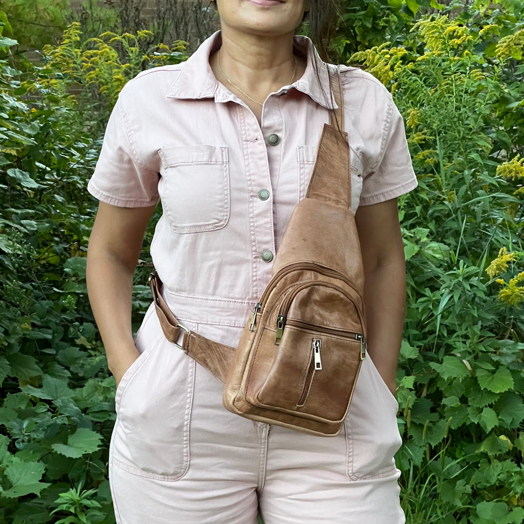 Alexis Leather Sling Crossbody Bag