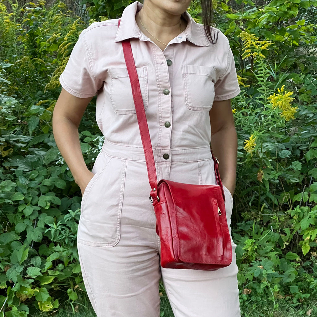 Rene Leather Crossbody Bag