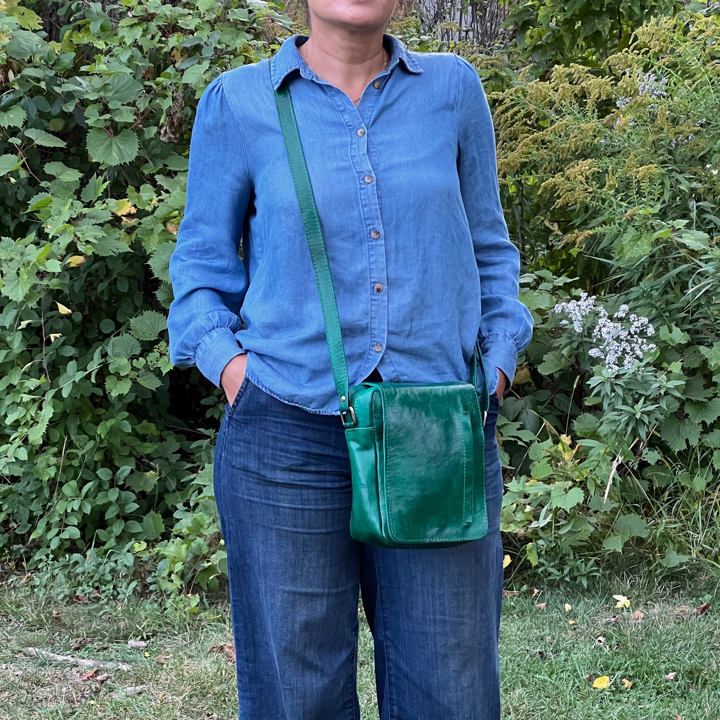 Rene Leather Crossbody Bag