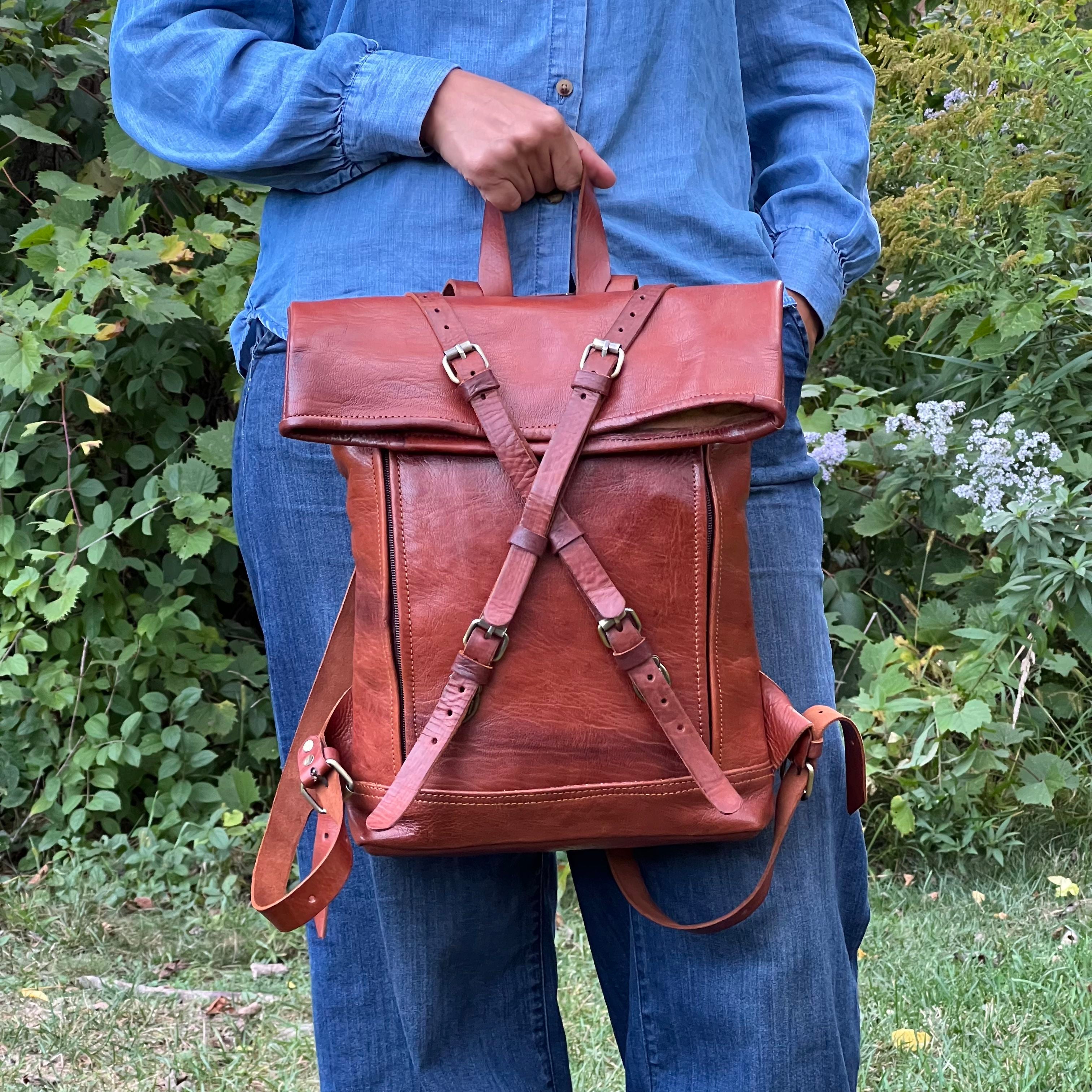 Grec Leather Backpack – ZoeyMuzeLeather